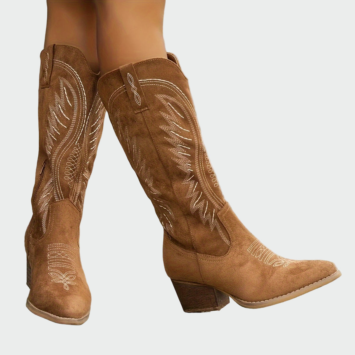 Nóra | Barna velúr női cowboy csizma