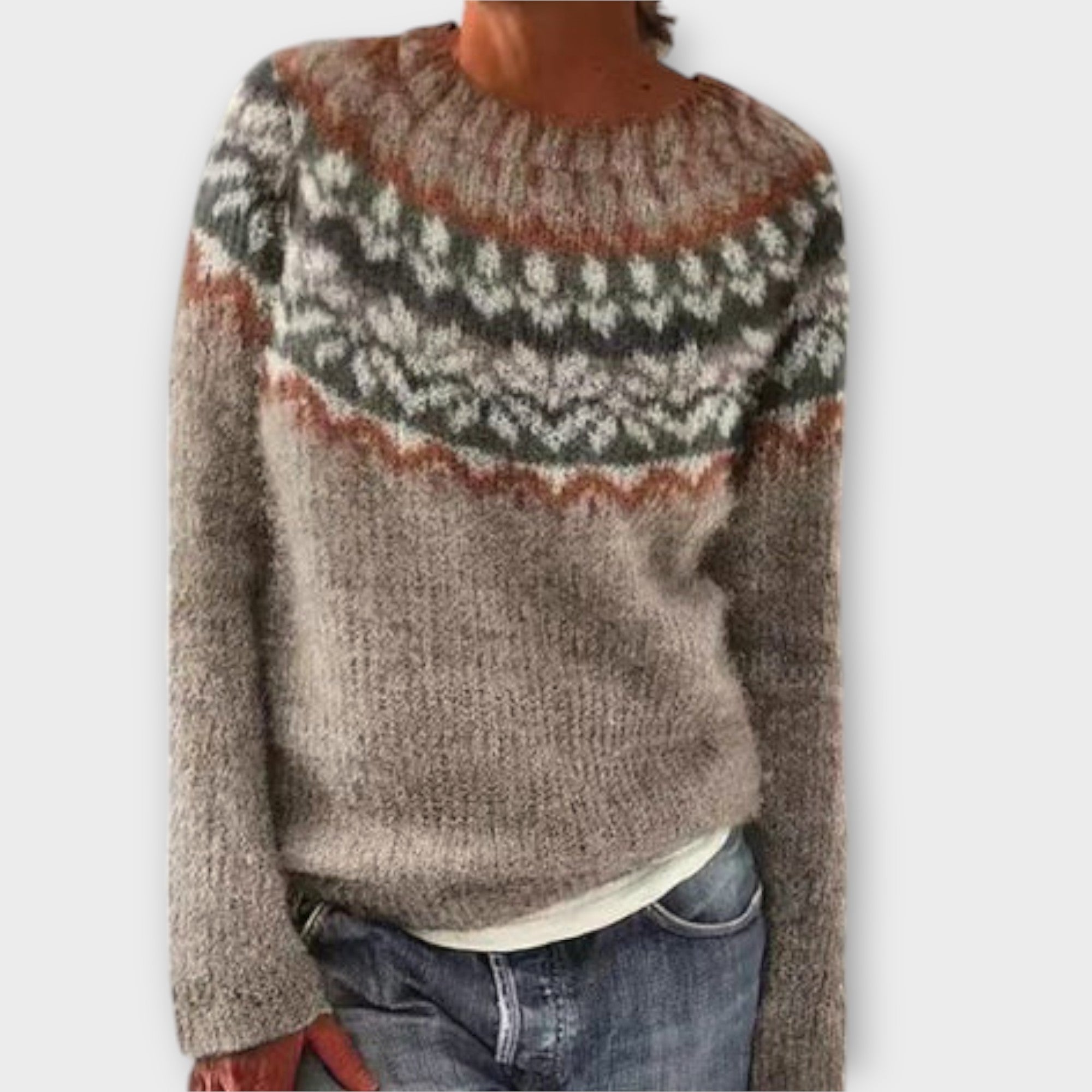 Flóra | Női vintage kötött pulóver
