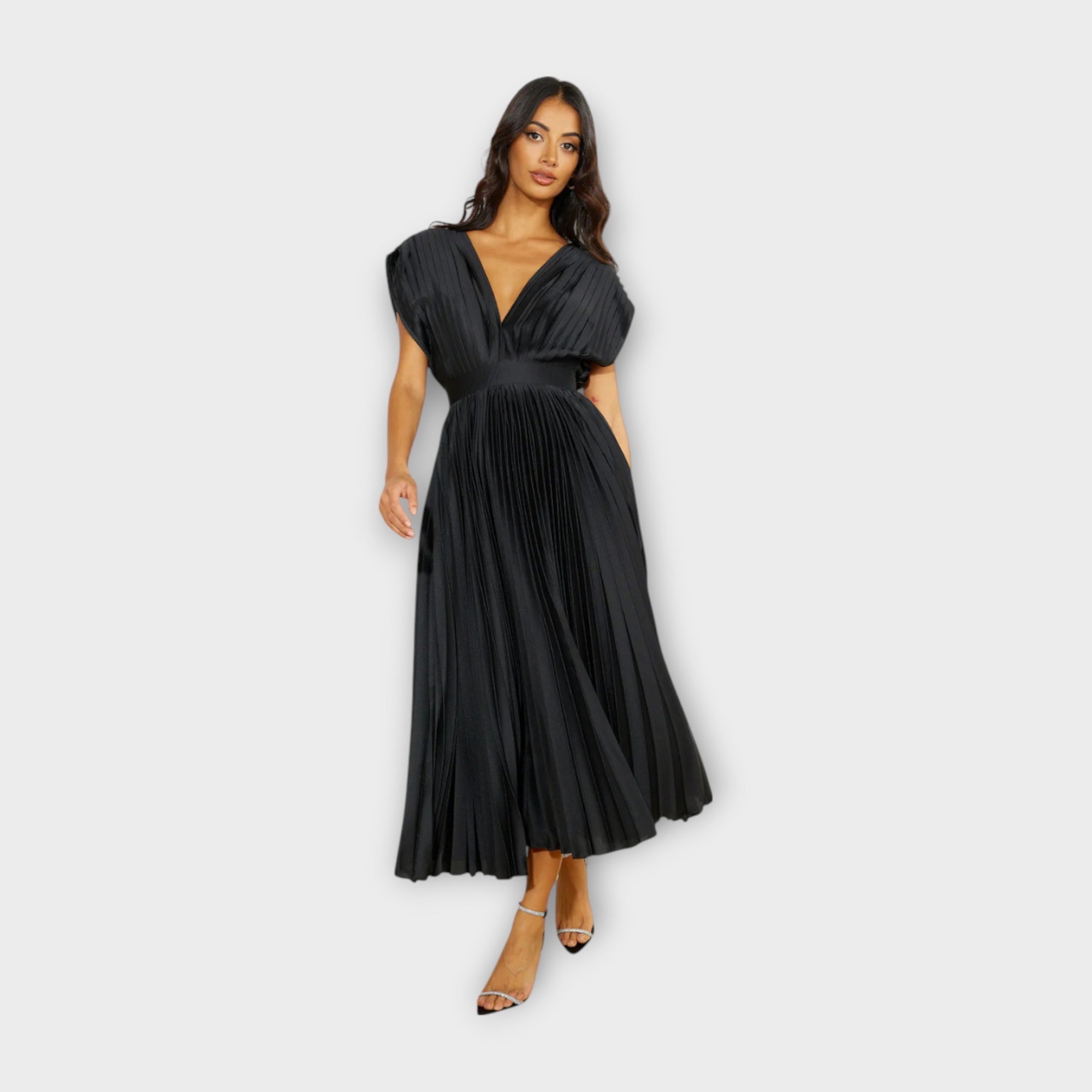 Sára | Lila pliszírozott elegáns ruha