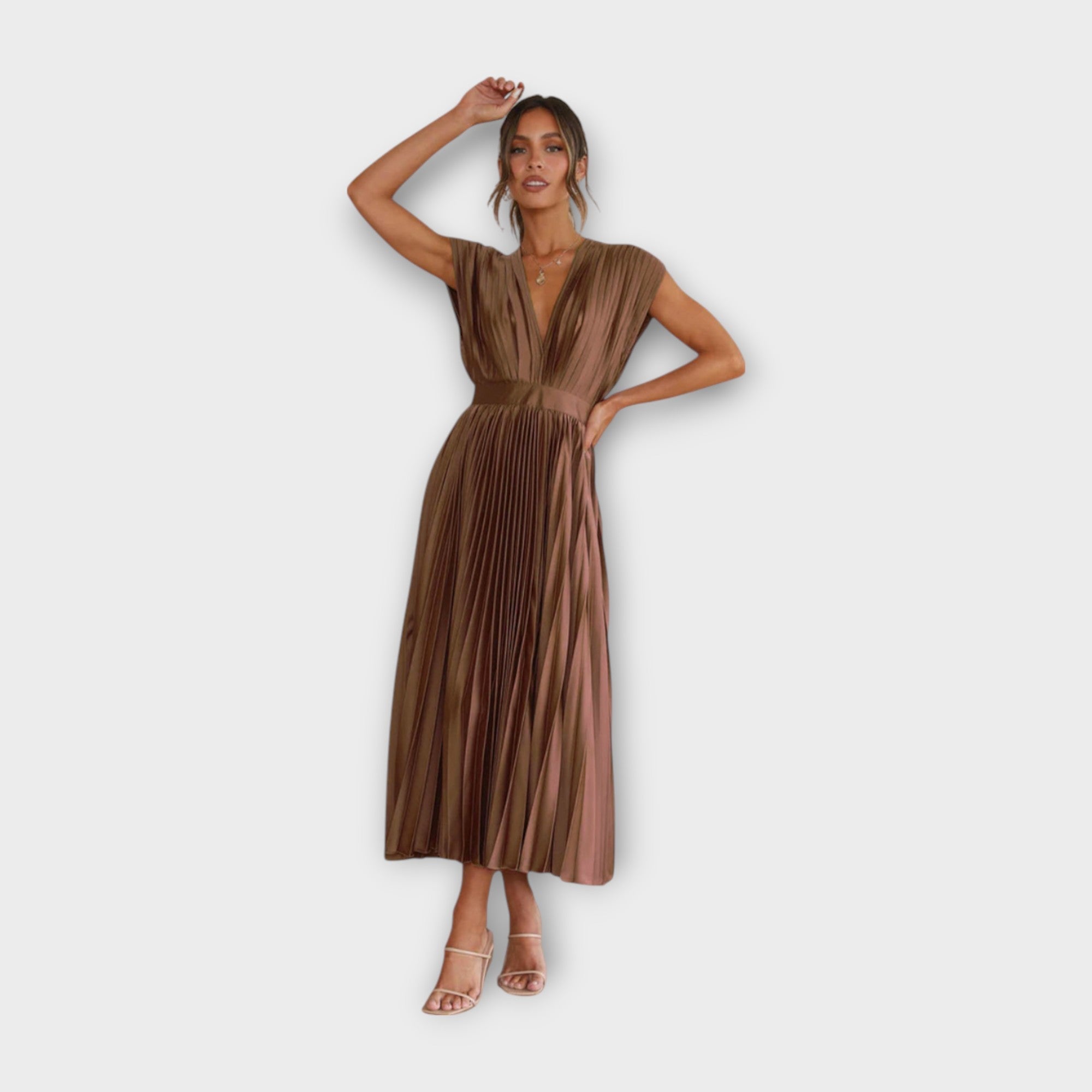 Sára | Lila pliszírozott elegáns ruha