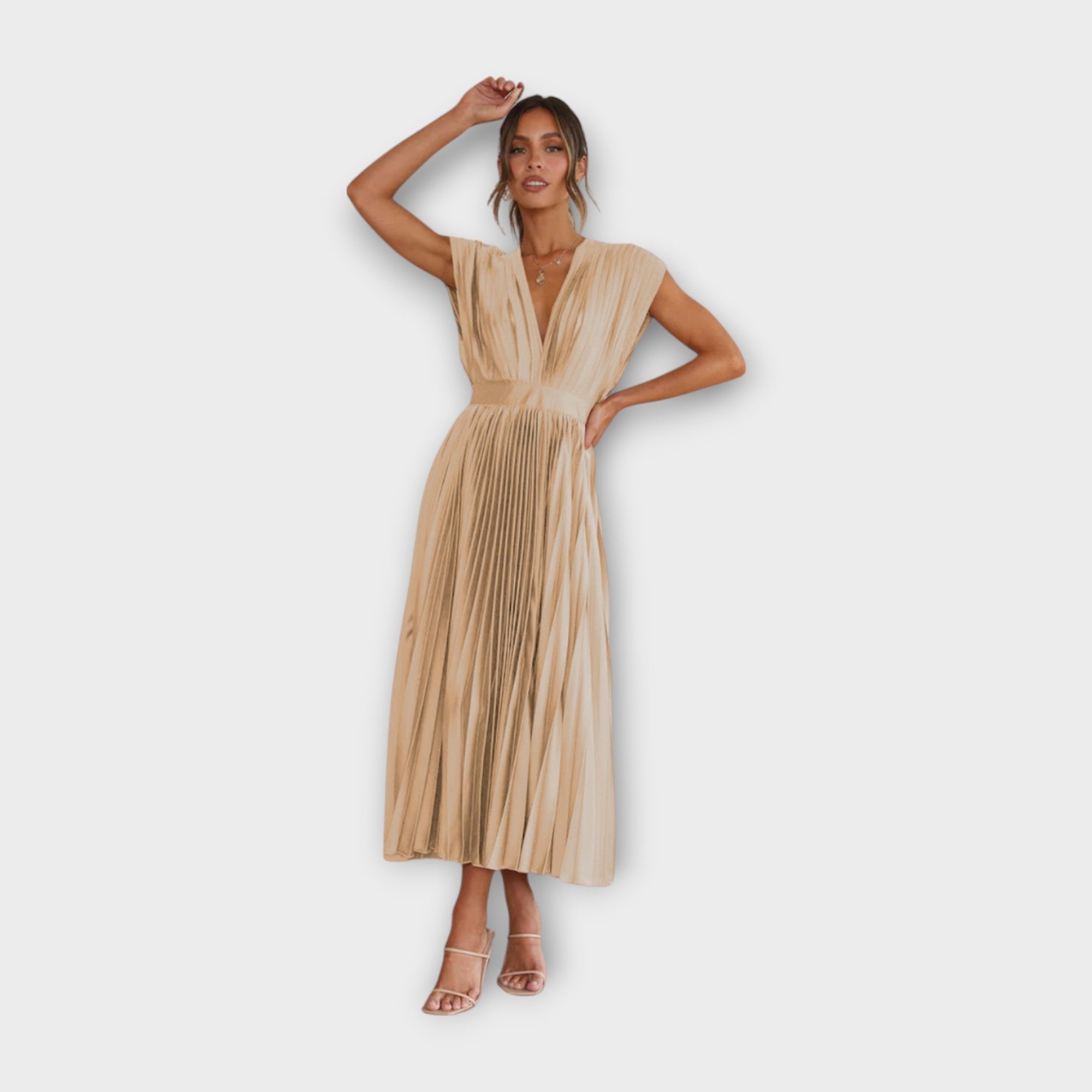 Sára | Lila pliszírozott elegáns ruha