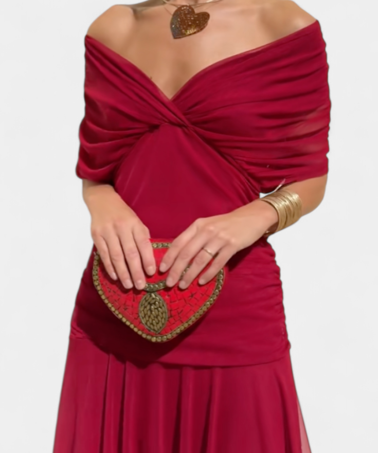 Amarra™ – Elegáns Hosszú Ruha Drapé Chiffonból