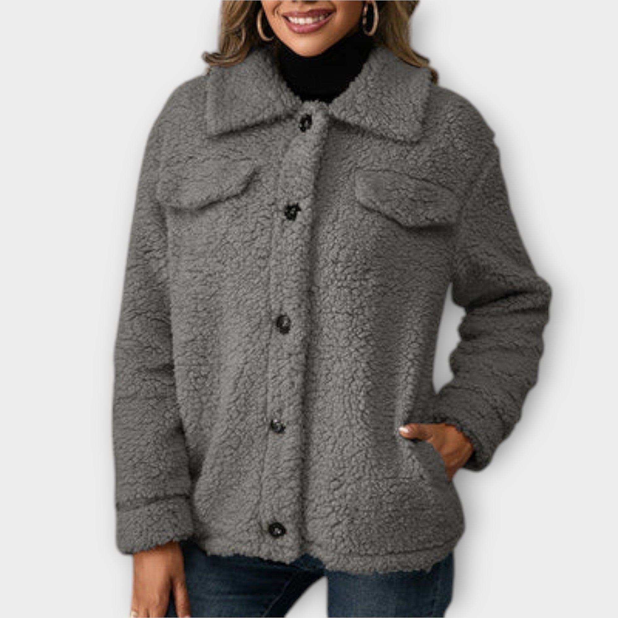 Noémi | Puha meleg teddy fleece dzseki