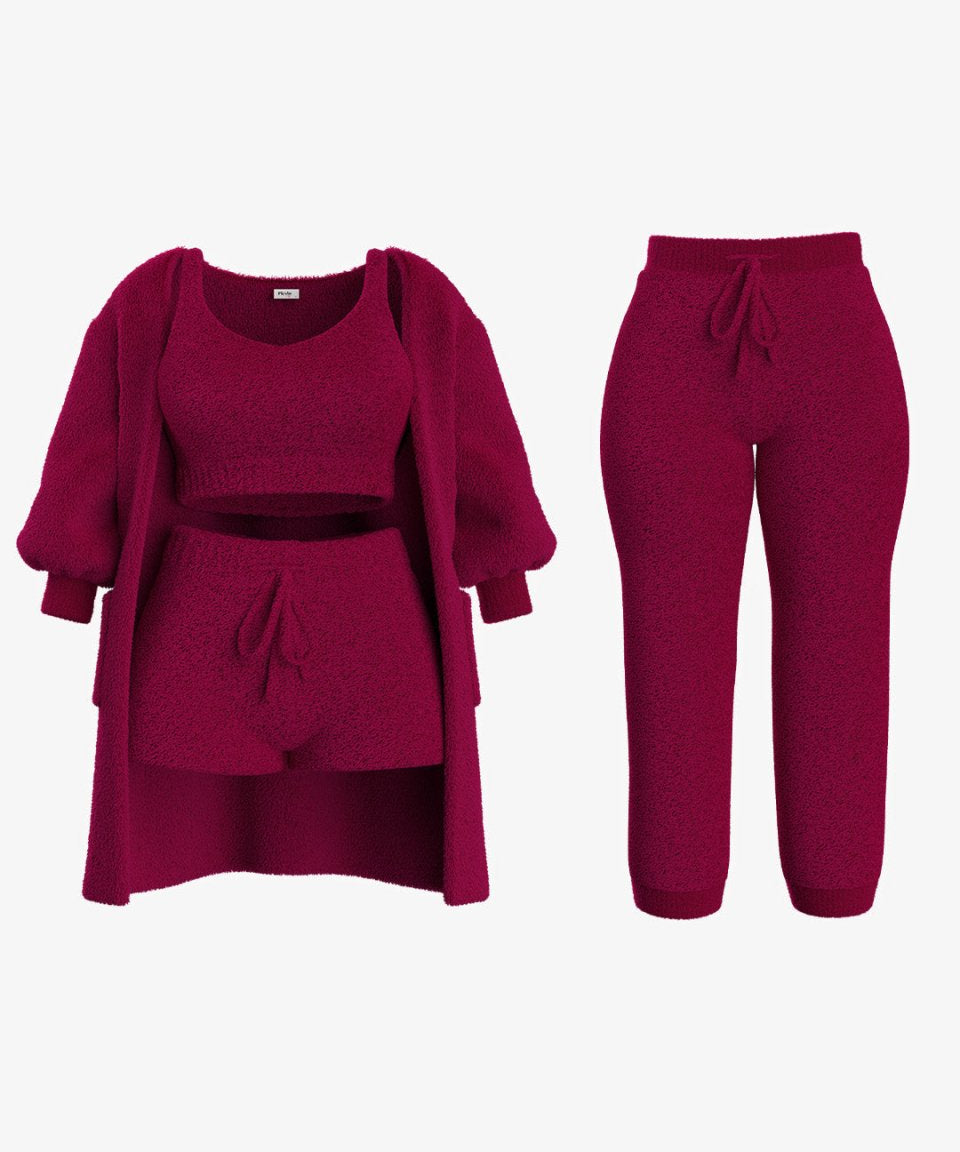 Flóra | Luxus puha boucle pizsama szett